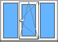 Окно ПВХ трехстворчатое KBE 2020*1400